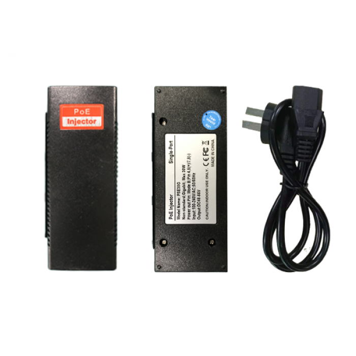 POE INJECTOR 48V - 56V IEEE Non-standard Gigabit Max 30W Power out, Pin Mode B Pin 4.5 (+) /7.8 (-), Wallys