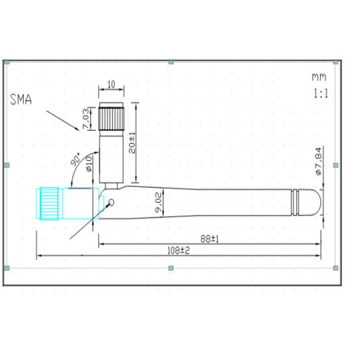 524WiFi internal ROD Dual Band Pro plus 2dBi omni directional Antenna 2.4 / 5 GHz, rSMA, 10cm - Image 6