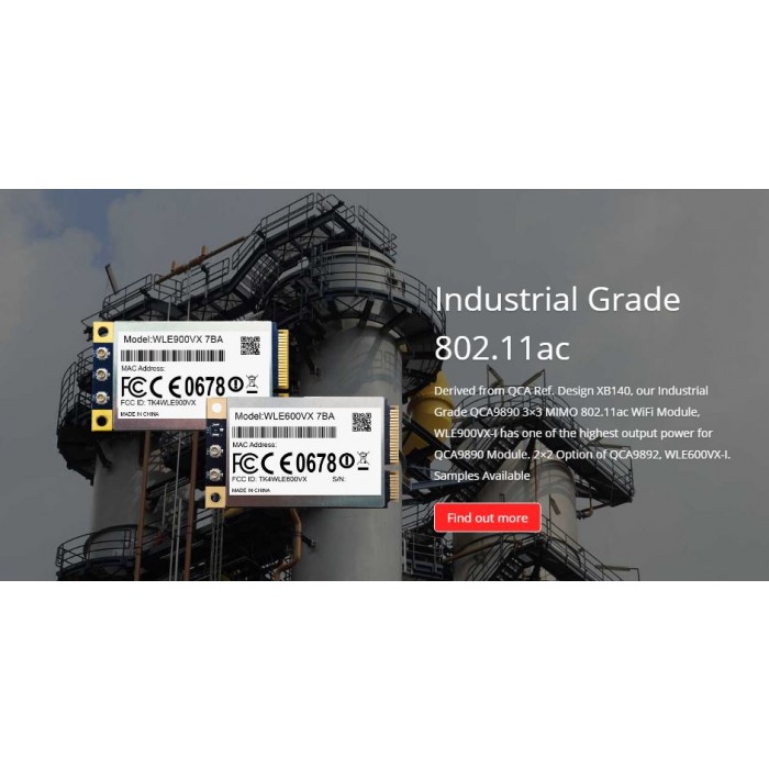 COMPEX QCA9890 WLE900VX i Temp 7CA Industrial grade 85C 3*3 802.11ac Dual band Radio miniPCIe module - Image 4