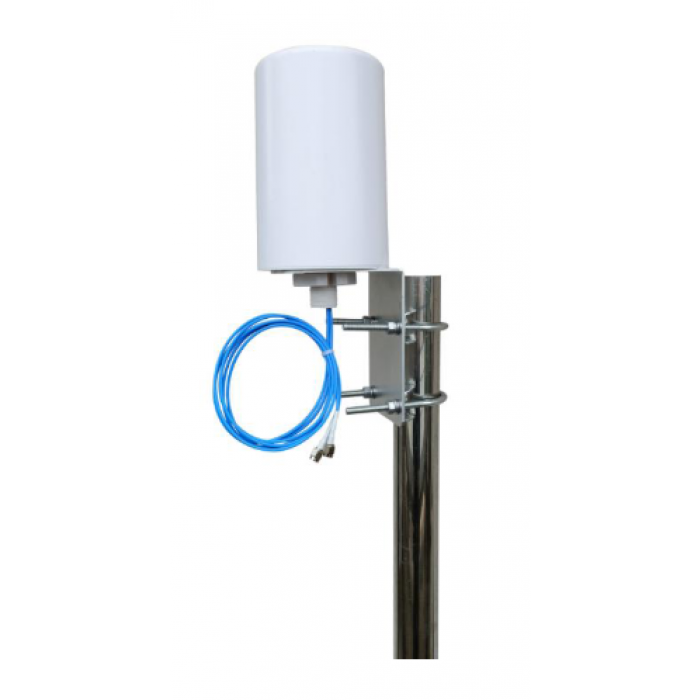 524 WiFi 6 / 6E 2400-2500 / 4900-7125 MHz 2×2 MIMO Omnidirectional Dual Band Outdoor Antenna 4 - 6 dBi, 2×rSMA connector, mounting kit, 524WIFI-TOF-2472-6BV