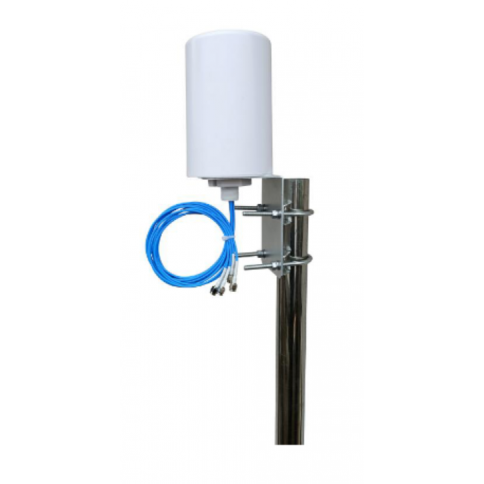 524 WiFi 6 / 6E 2400-2500 / 4900-7125 MHz 3×3 MIMO Omnidirectional Dual Band Outdoor Antenna 4 - 6 dBi, 3×rSMA connector, mounting kit, 524WIFI-TOF-2472-6CV