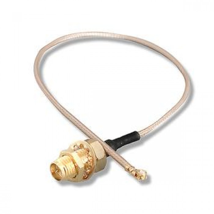 524WiFi WiFi pigtail cable RF UltraMini U.FL plug to rSMA bulkhead 25cm