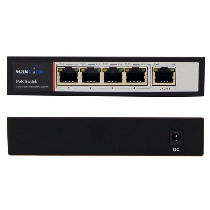MaxLink PSAT-5-4P PoE switch, 5x LAN/4x PoE, 802.3at, 96W, 10/100Mbps - Image 3