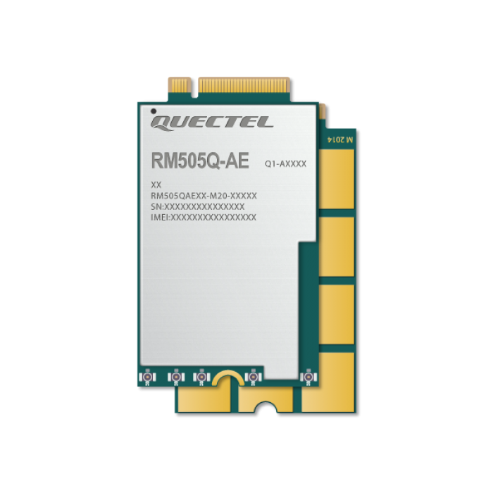 Quectel RM505Q-AE 5G NR sub-6GHz M.2 LTE cellular module, Qualcomm Snapdragon X55 5G modem, support NA / NSA mode, 4G LTE-A, 4x4 MIMO