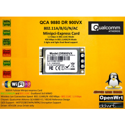 DR 900VX QCA9880 Reference XB140 design miniPCIe Dual Band module, 802.11ac, 2,4/5GHz, 3x3 MIMO, 3,3V, 3*ufl, Wallys - Image 2