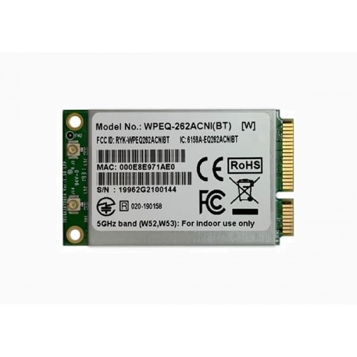 WPEQ-262ACNI(BT) 802.11ac/a/b/g/n Industrial grade WiFi 5 + BT 5.0 Combo, High Power, mini PCIe Module, Qualcomm QCA6174A, 2T2R, Sparklan