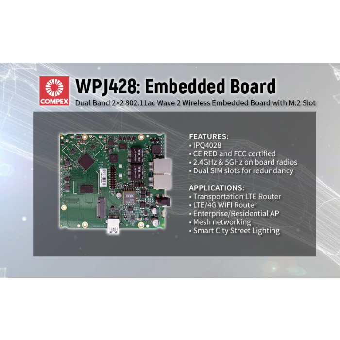 WPJ428 Multi-function IPQ4028 Embedded Board, 710MHz CPU / 2x GE Port / Dual Band 802.11ac Wave 2, LTE Gateway - Image 7