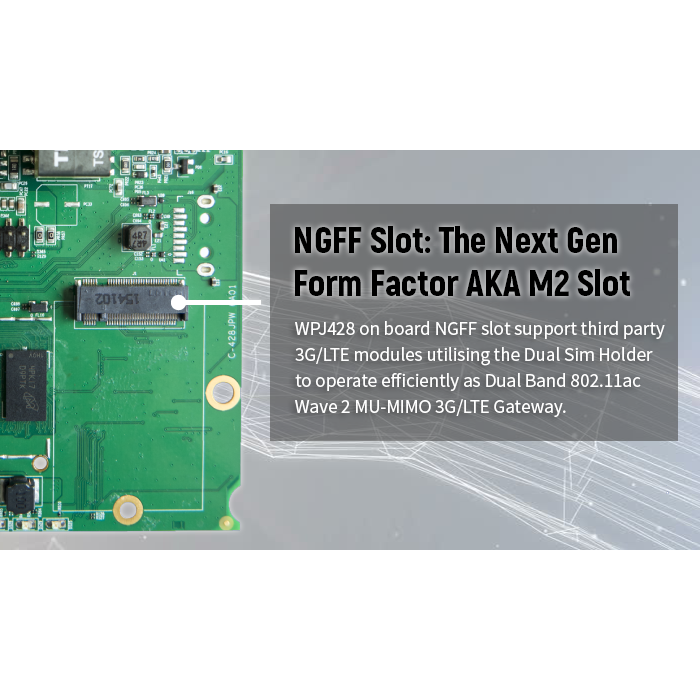 WPJ428 Multi-function IPQ4028 Embedded Board, 710MHz CPU / 2x GE Port / Dual Band 802.11ac Wave 2, LTE Gateway - Image 8