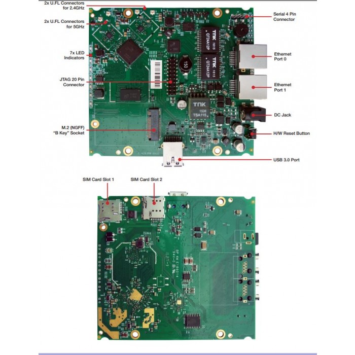 WPJ428 Multi-function IPQ4028 Embedded Board, 710MHz CPU / 2x GE Port / Dual Band 802.11ac Wave 2, LTE Gateway - Image 10