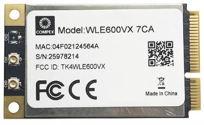 QCA9892 COMPEX WLE600VX-i 7C miniPCIe module, 802.11ac, 2,4 / 5GHz, 2x2 MIMO, Qualcomm reference XB140 design, Industrial grade, +85C