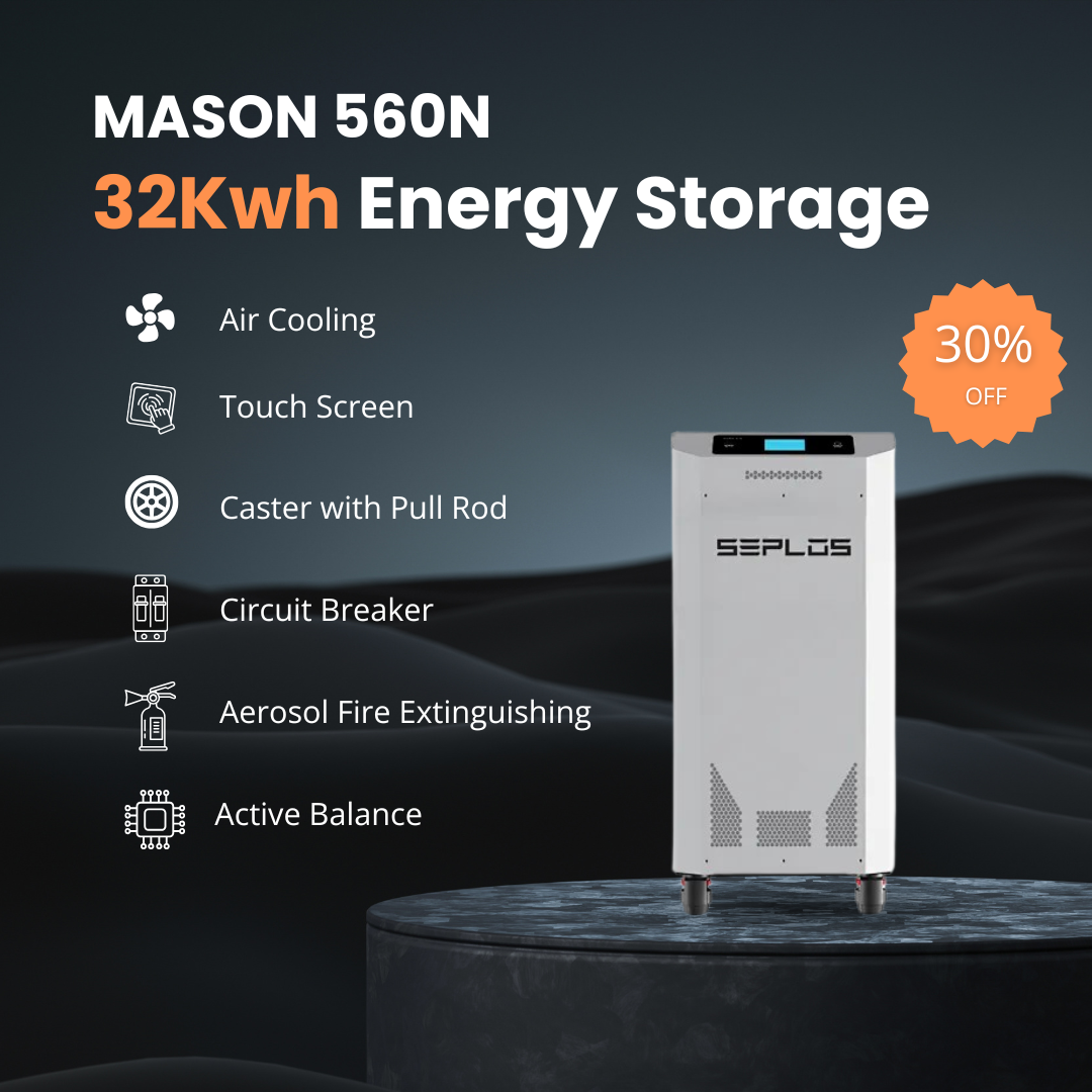 SEPLOS Mason 560L-N — 32 kWh LFP battery — product view 2