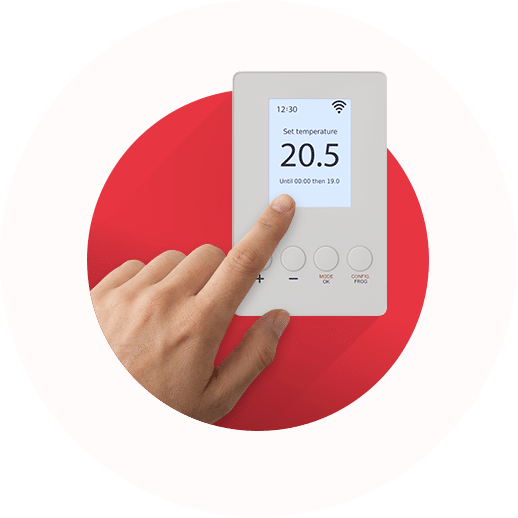 TECHNOTHERM DSM Z 1000 — slim 1 kW wall-mounted heater with a heat-storing fireclay core — product view 2
