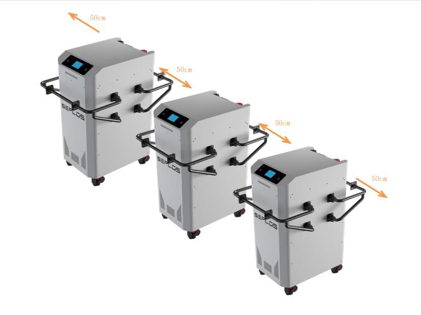 SEPLOS MASON-560L-N – clearance between parallel battery cabinets
