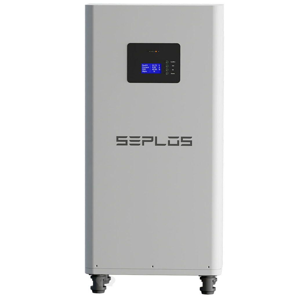 Čelní pohled na baterii SEPLOS MASON-314L 51,2 V 314 Ah 16 kWh LiFePO4