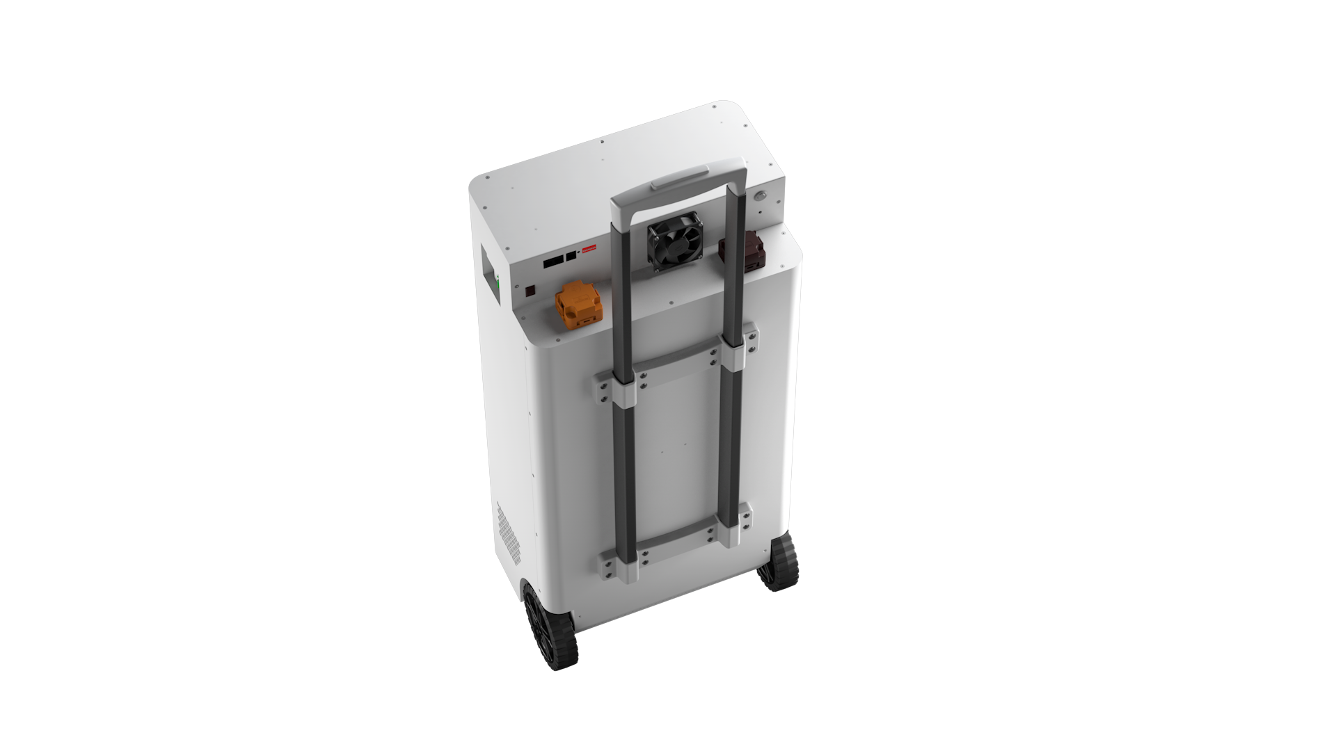 SEPLOS MASON-314L-O – rear view with connection panel and wheels