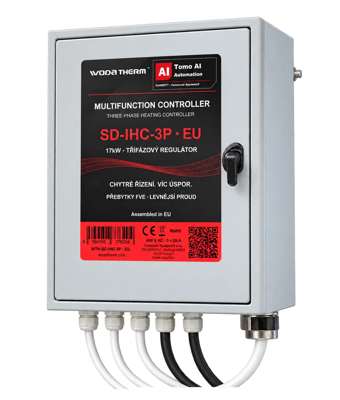 WodaTherm™ SD-IHC-3P 17kW — produktová vizualizace zavřené skříně